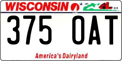 WI license plate 375OAT