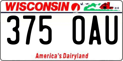 WI license plate 375OAU