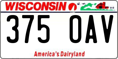 WI license plate 375OAV