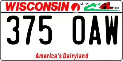 WI license plate 375OAW