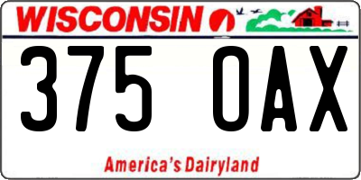 WI license plate 375OAX