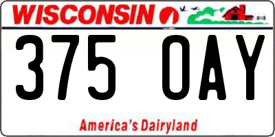 WI license plate 375OAY