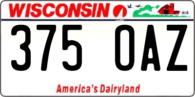 WI license plate 375OAZ