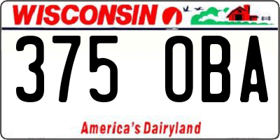 WI license plate 375OBA
