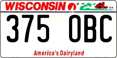 WI license plate 375OBC