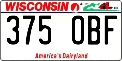 WI license plate 375OBF