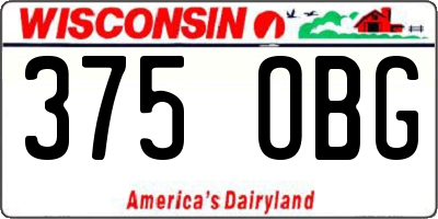 WI license plate 375OBG