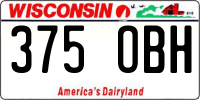 WI license plate 375OBH
