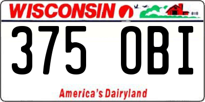 WI license plate 375OBI