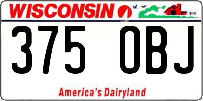 WI license plate 375OBJ