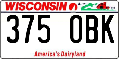 WI license plate 375OBK