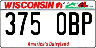 WI license plate 375OBP