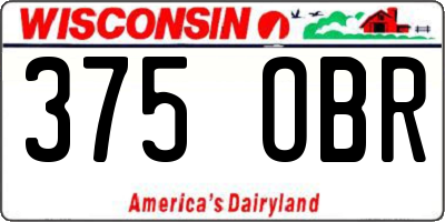 WI license plate 375OBR