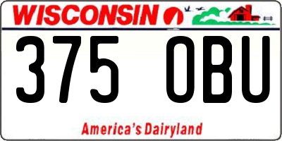 WI license plate 375OBU