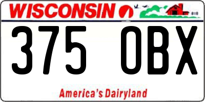 WI license plate 375OBX