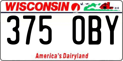 WI license plate 375OBY