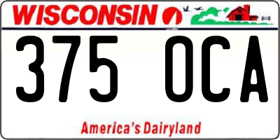 WI license plate 375OCA