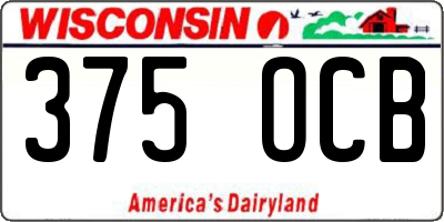 WI license plate 375OCB