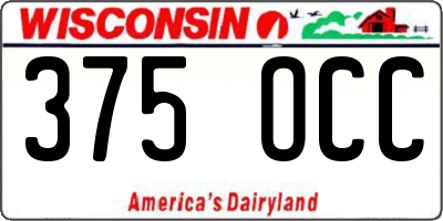 WI license plate 375OCC