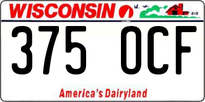 WI license plate 375OCF
