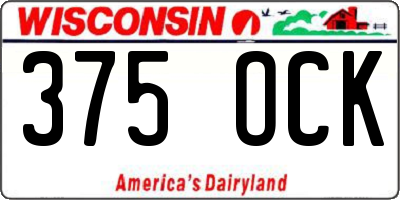 WI license plate 375OCK