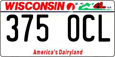 WI license plate 375OCL