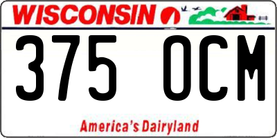 WI license plate 375OCM