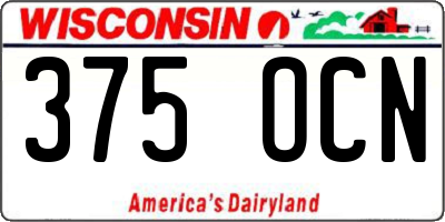 WI license plate 375OCN
