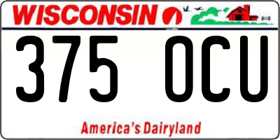 WI license plate 375OCU