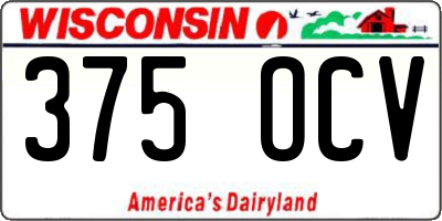 WI license plate 375OCV