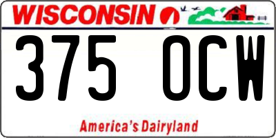 WI license plate 375OCW