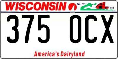 WI license plate 375OCX
