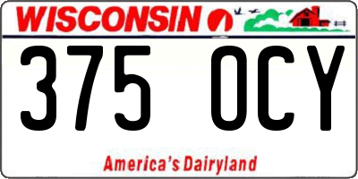 WI license plate 375OCY