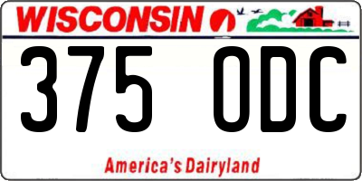WI license plate 375ODC
