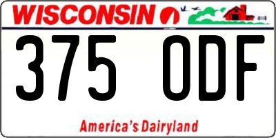 WI license plate 375ODF