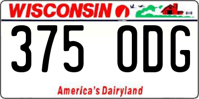 WI license plate 375ODG