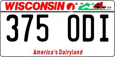 WI license plate 375ODI