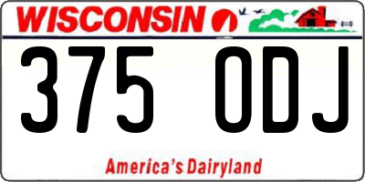 WI license plate 375ODJ