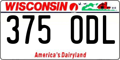 WI license plate 375ODL