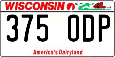 WI license plate 375ODP