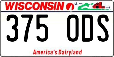 WI license plate 375ODS