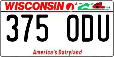 WI license plate 375ODU