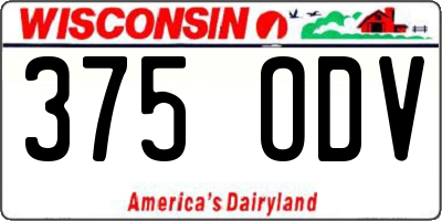 WI license plate 375ODV