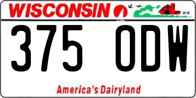 WI license plate 375ODW