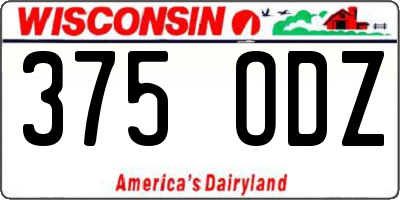 WI license plate 375ODZ