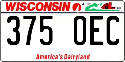 WI license plate 375OEC