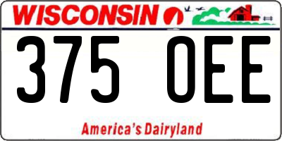 WI license plate 375OEE