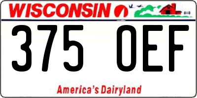WI license plate 375OEF