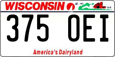 WI license plate 375OEI