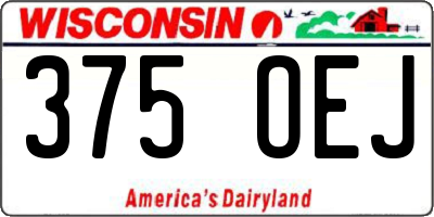 WI license plate 375OEJ